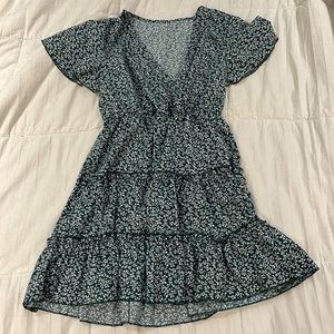 NWOT green and white floral dress